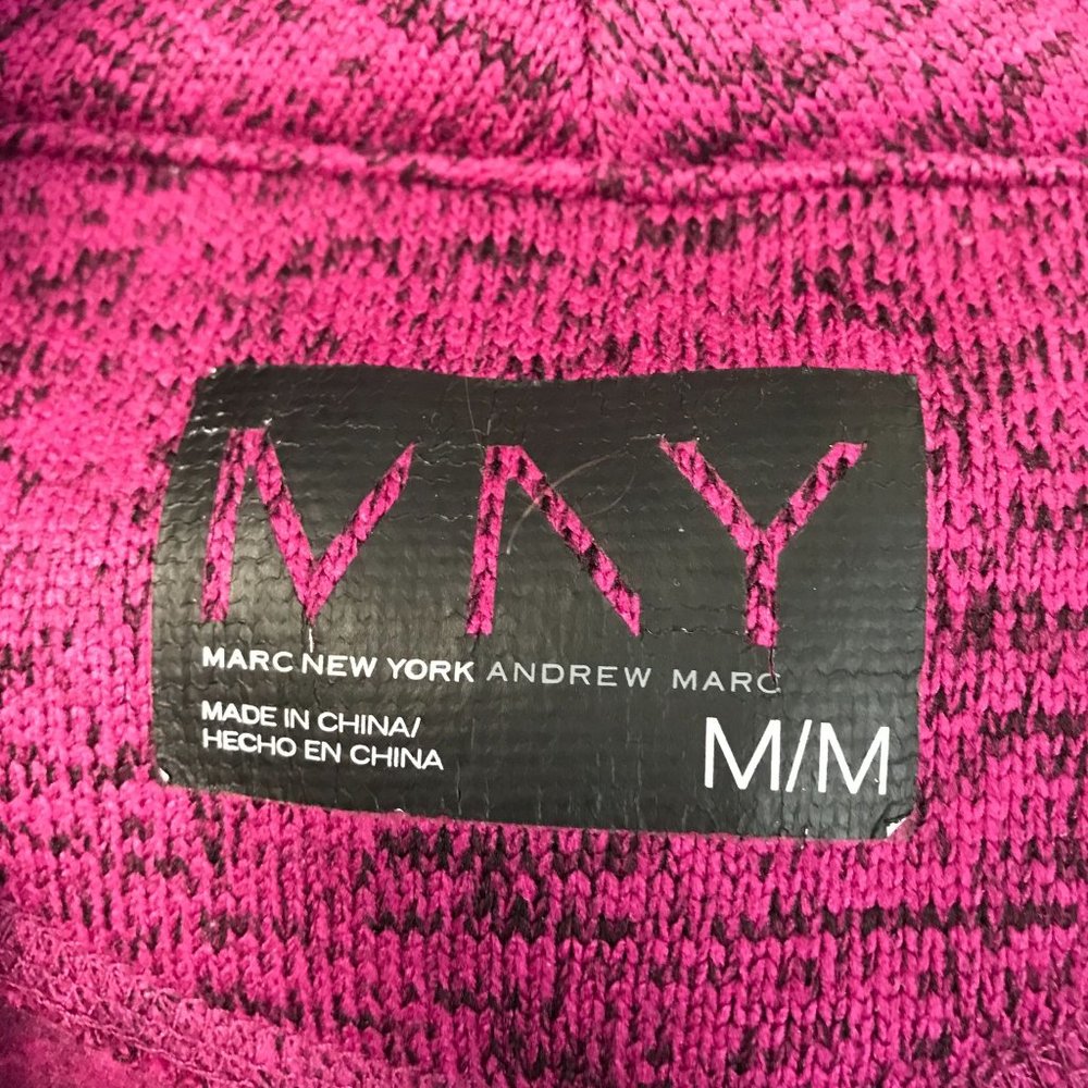 Marc New York Womens Magenta Thick Knit Zip Front Long Sleeve Jacket Size M - Picture 6 of 8